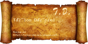 Tálos Dániel névjegykártya