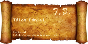Tálos Dániel névjegykártya